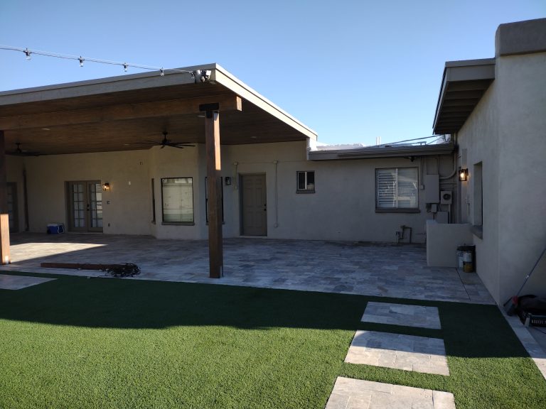 Stucco work finished and painted